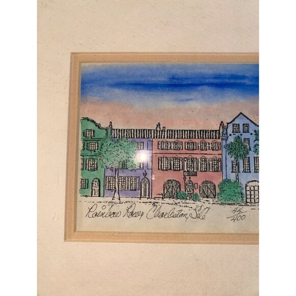 Paul McWilliams Rainbow Row Charleston SC Signed Limited Edition Print Framed 44 - Picture 2 of 5